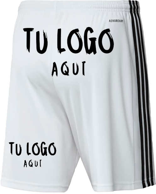 Pantalón corto blanco trasera 2023 2024 ejemplo logo